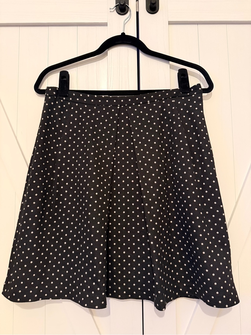 Anne Klein Black Skater Skirt with White Polka Dots